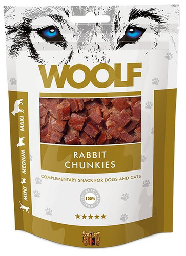 Woolf Rabbit Chunkies Snack for Dogs & Cats 100g