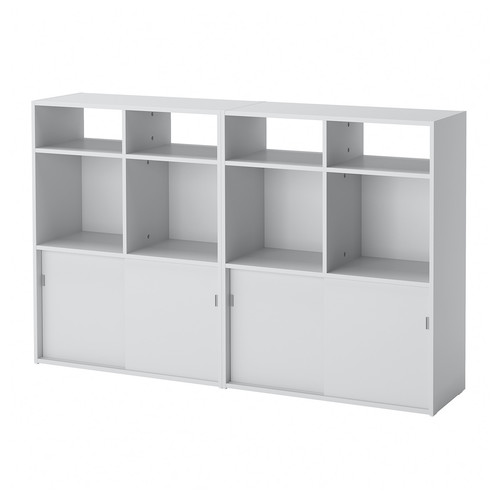 SPIKSMED Storage combination, light grey, 155x32x96 cm