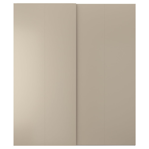 HASVIK Pair of sliding doors, beige, 200x236 cm