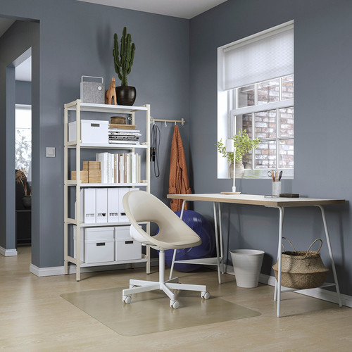 LAGKAPTEN / TILLSLAG Desk, white anthracite/white, 140x60 cm