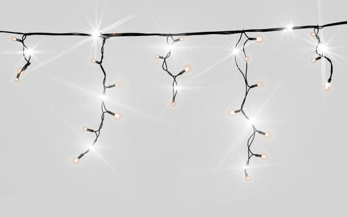 Christmas Curtain Lights In-/Outdoor 200 LED 9.6m, icicles, flash, warm white/cool white