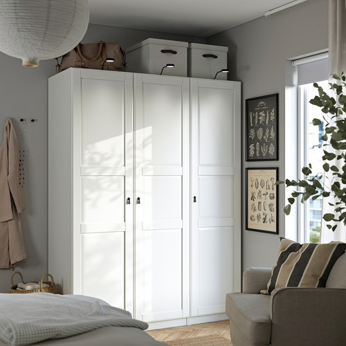 PAX / TYSSEDAL Wardrobe combination, white/white, 150x60x201 cm