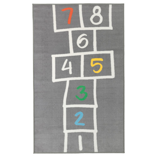 HEMMAHOS Rug, grey, 100x160 cm