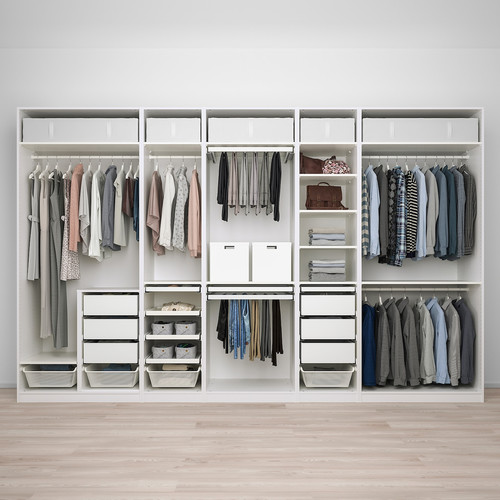 PAX Wardrobe combination, white, 375x58x236 cm