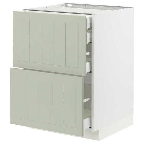 METOD / MAXIMERA Base cb 2 frnts/2 low/1 md/1 hi drw, white/Stensund light green, 60x60 cm