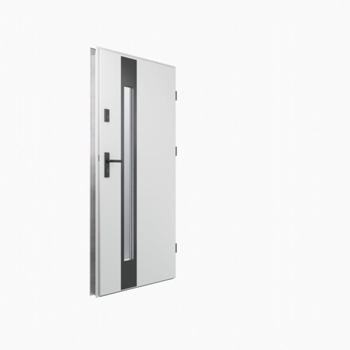 External Door Entrance Door O.K. Doors Temida Black P55 90, right, white