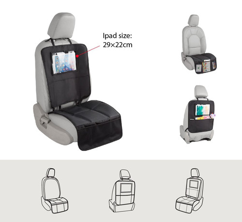 Multifunctional 3in1 Car Seat Protector and Kick Mat