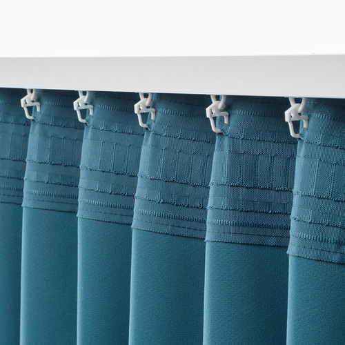 ANNAKAJSA Room darkening curtains, 1 pair, blue, 145x300 cm