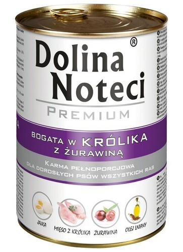 Dolina Noteci Premium Wet Dog Food with Rabbit & Cranberry 400g