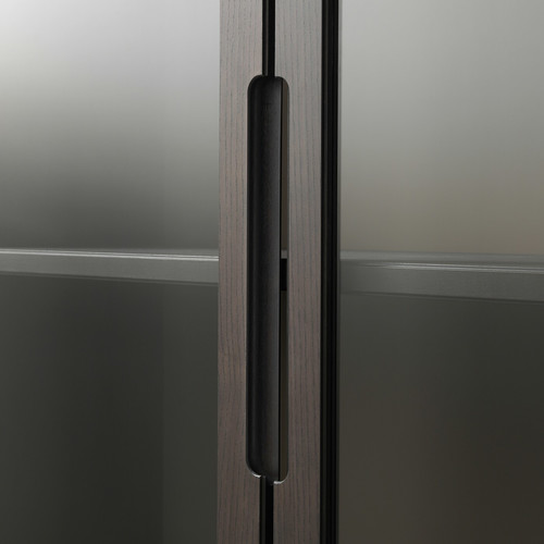 REGISSÖR Glass-door cabinet, brown, 118x203 cm