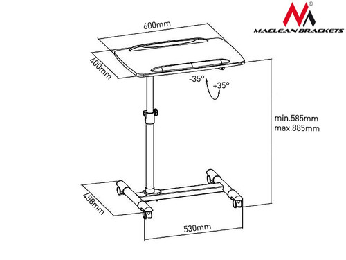 MacLean Universal Flexible Laptop Trolley MC-671