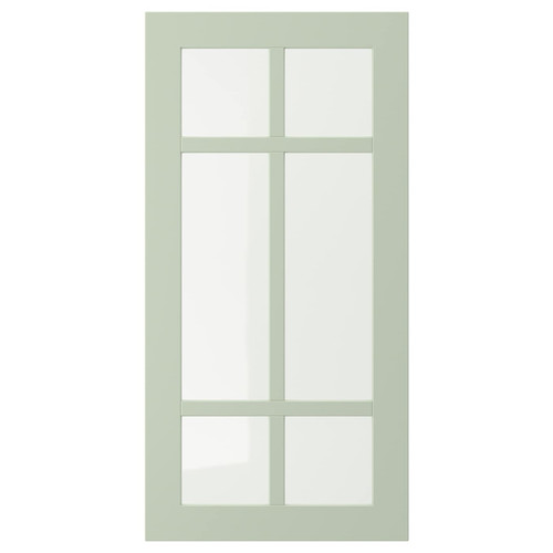 STENSUND Glass door, light green, 40x80 cm