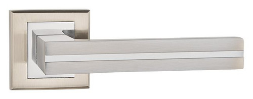 Schaffner Door Handle Mada, square rose, satin nickel/chrome