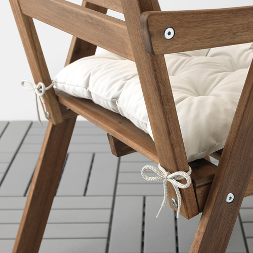 KUDDARNA Chair cushion, outdoor, beige, 44x44 cm