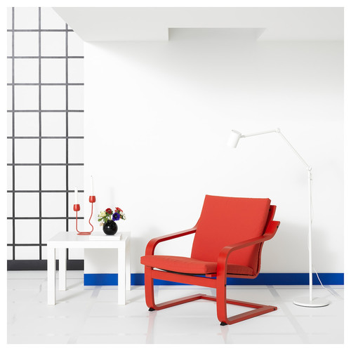 POÄNG Low-back armchair, red/Vissle red