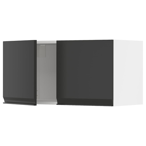 METOD Wall cabinet with 2 doors, white/Upplöv matt anthracite, 80x40 cm