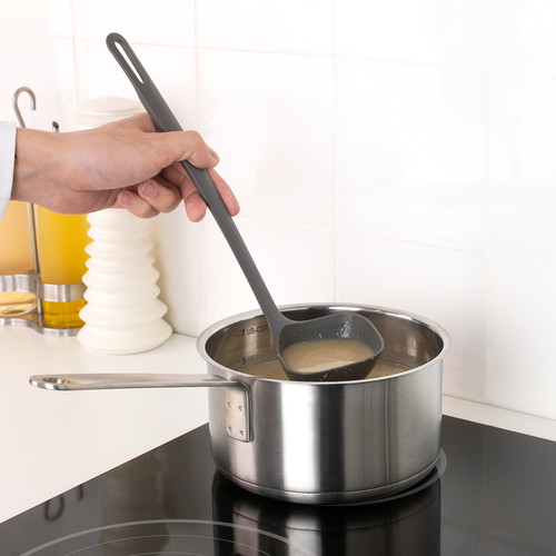 FULLÄNDAD Soup ladle, grey, 31 cm