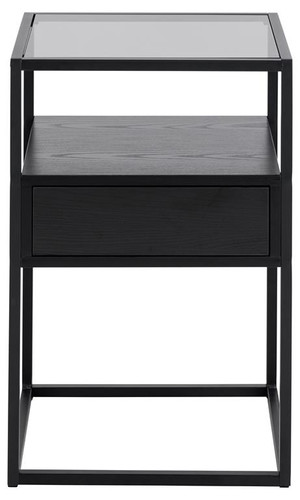 Bedside Table Nightstand Randolf, black