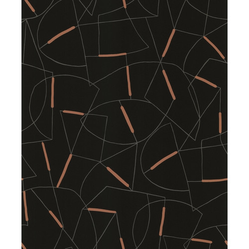 GoodHome Vinyl Wallpaper on Fleece Schiele, black