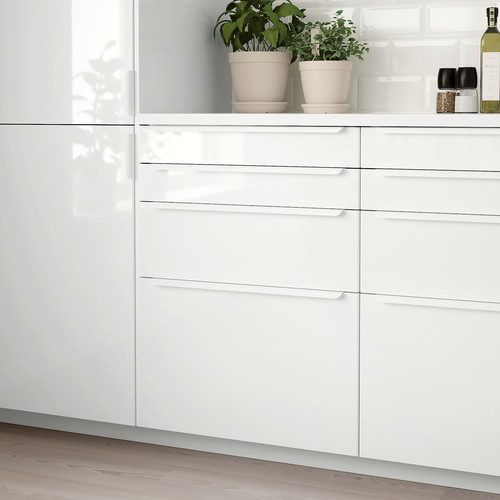 RINGHULT Drawer front, high-gloss white, 80x20 cm