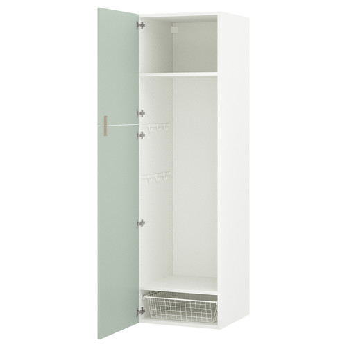 ENHET Storage combination, white/pale grey-green, 60x62x210 cm