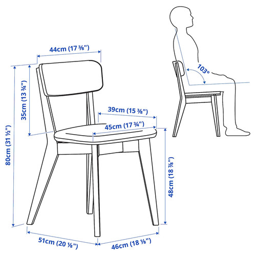 LISABO / LISABO Table and 2 chairs, ash/Tallmyra white/black, 88x78 cm