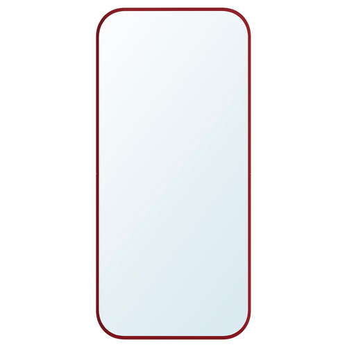 LINDBYN Mirror, red, 28x60 cm