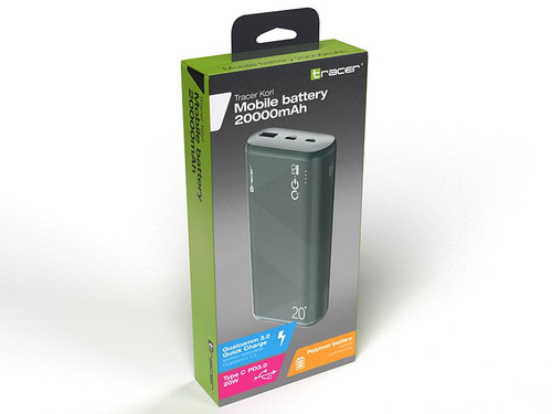 Tracer Power Bank Powerbank Kori 20000mAh QC3.0-PD20W, green