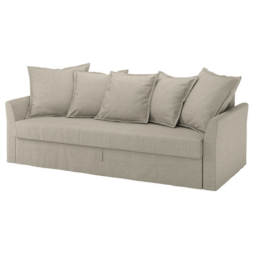 HOLMSUND Cover for 3-seat sofa-bed, Borgunda beige