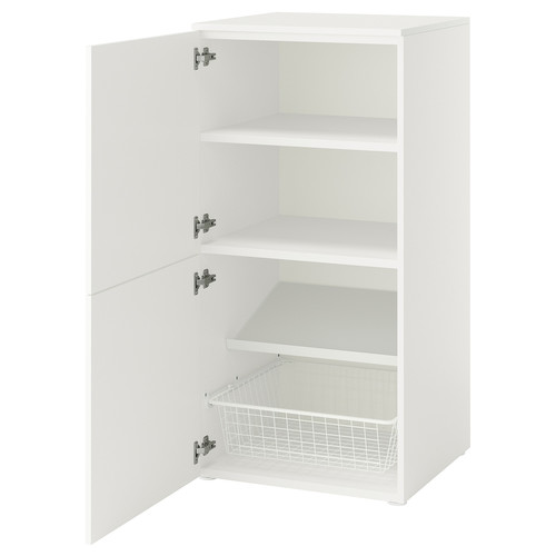 PLATSA Storage combination with doors, white/Fonnes white, 60x57x123 cm