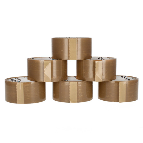 Starpak Packing Tape 48mm x 50m, brown, 6pcs