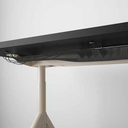 IDÅSEN Desk, black, beige, 160x80 cm