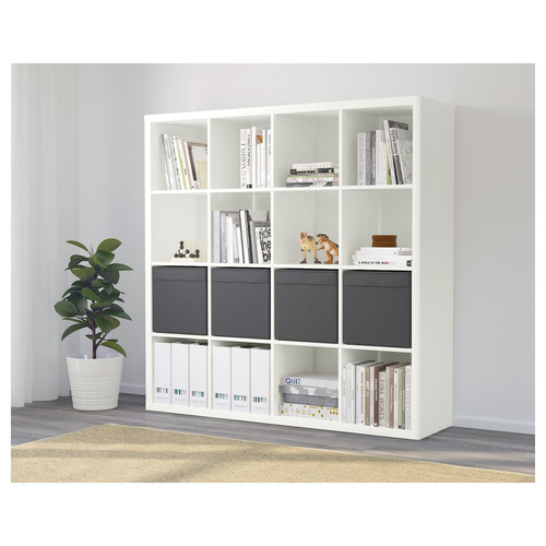 KALLAX Shelf unit with 4 inserts, white, 147x147 cm