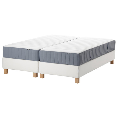 ESPEVÄR/VALEVÅG Divan bed, white/firm light blue, 180x200 cm