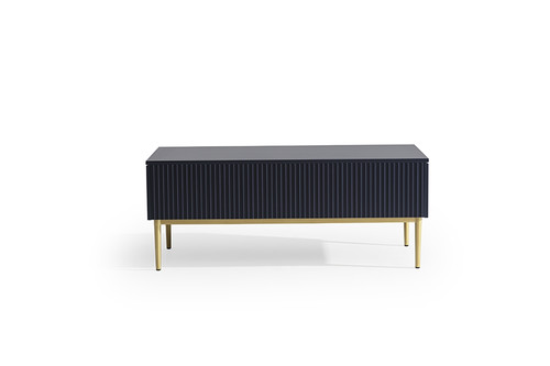 Coffee Table with 2 Drawers Nicole, dark blue/gold legs
