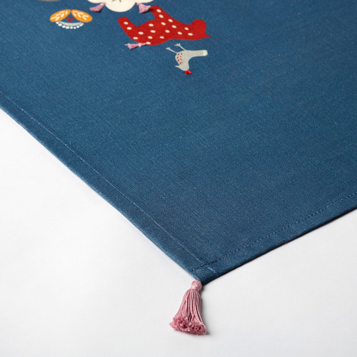 SLÄTTIKA Table-runner, blue/red, 35x130 cm