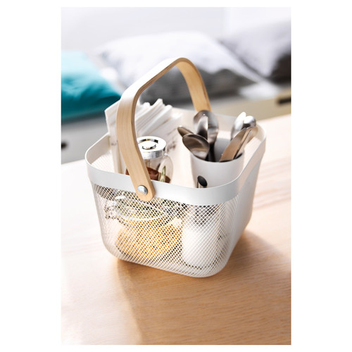 RISATORP Basket, white, 25x26x18 cm