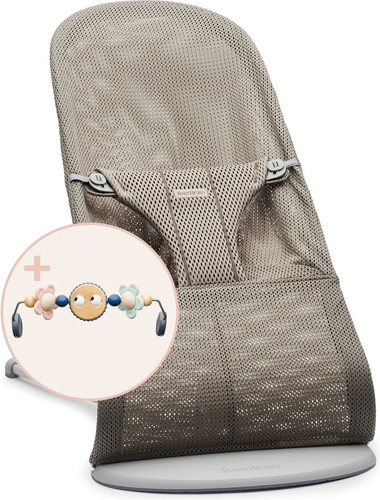 BABYBJÖRN Bouncer Bliss MESH - Grey Beige + Toy Googly Eyes Pastels