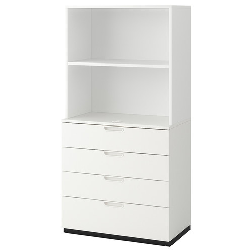 GALANT Storage combination with drawers, white, 80x160 cm