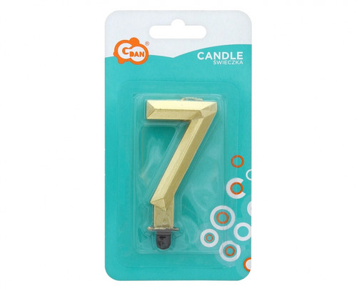 Birthday Candle 7 Diamond 7.6cm, gold