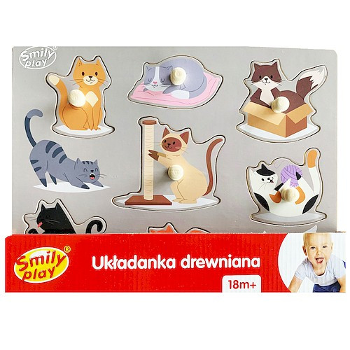 Wooden Puzzle Cats 7pcs 18m+