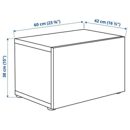 BESTÅ Shelf unit with door, black-brown Hedeviken/dark brown stained oak veneer, 60x42x38 cm