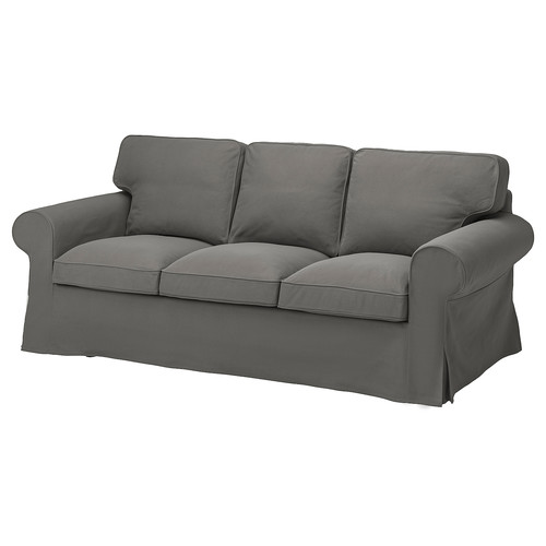 EKTORP Cover for 3-seat sofa, Hakebo dark grey