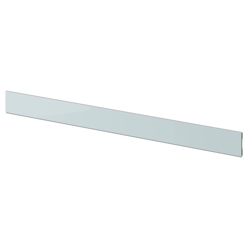 KALLARP Plinth, high-gloss light grey-blue, 220x8 cm