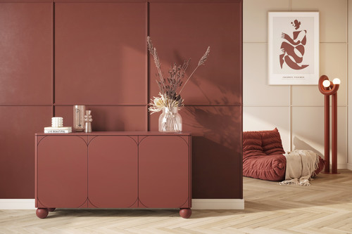 Cabinet Sonatia II 150 cm, with 4 internal drawers, burgundy