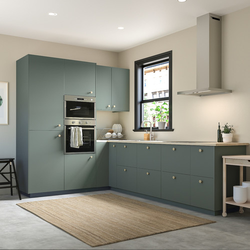 METOD Base cabinet with shelves/2 doors, white/Bodarp grey-green, 60x60 cm