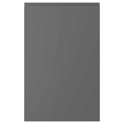 VOXTORP 2-p door f corner base cabinet set, left-hand dark grey, 25x80 cm