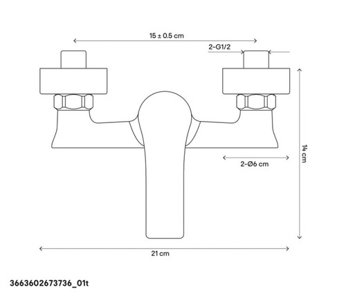 GoodHome Shower Mixer Tap Wicie, white