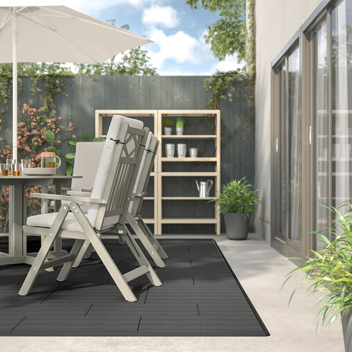 UTLÄNGAN Floor decking, outdoor, grey stained, 0.90 m²