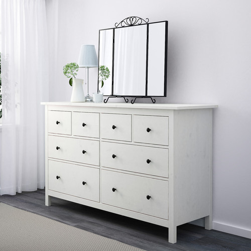 HEMNES Bedroom furniture, set of 3, white stain, 80x200 cm